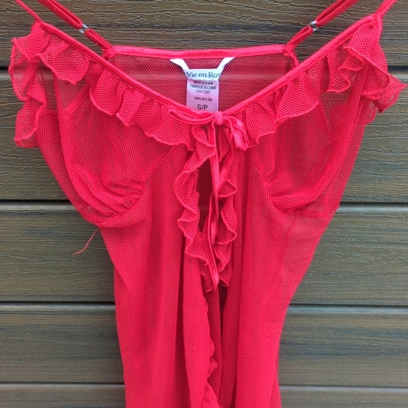 Bundle La Senza Floral Pink Lingerie Robe + Red Lingerie size S/M - Picture 5 of 5